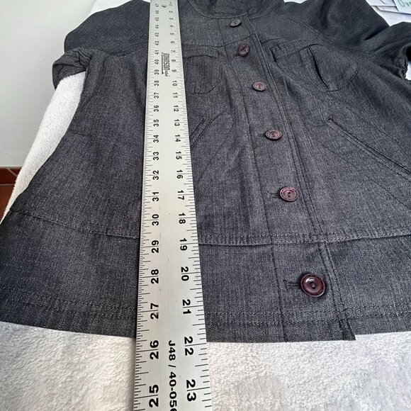 J. Jill Womens Stretch Jacket Small Petite Gray Linen Blend Pockets Lightweight - Picture 10 of 10